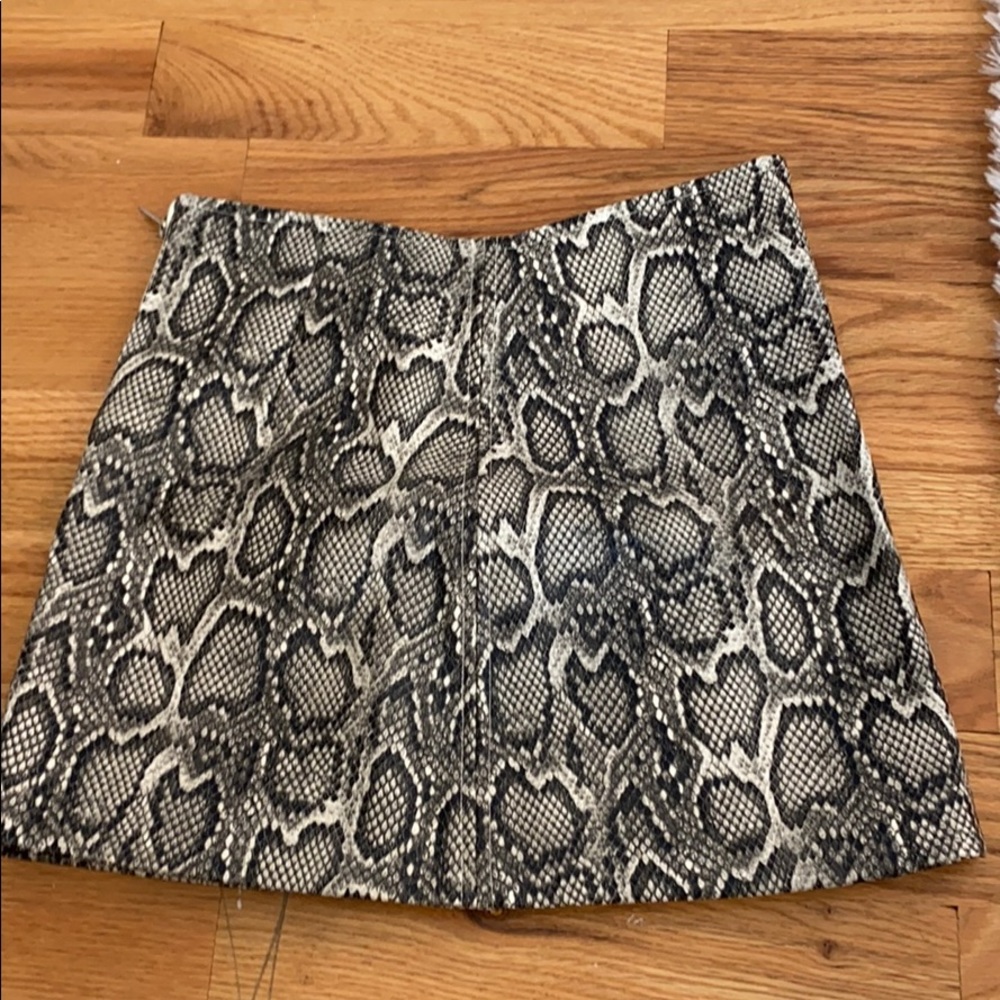 olivaceous snakeskin leather skirt